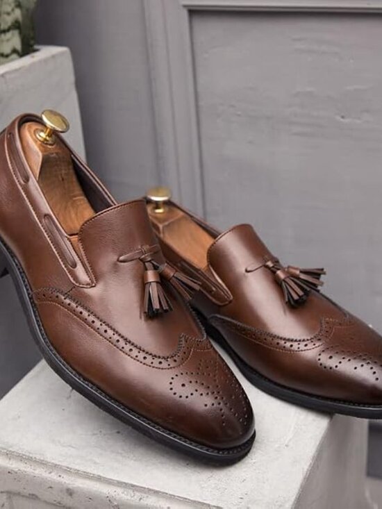 Other - Men's Brown Penny Loafers With Tassels Casual Dress Shoes Loafers Slip On